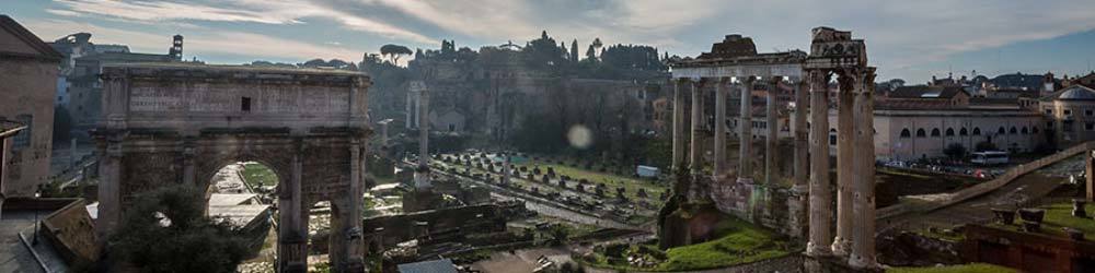 The Roman Forum on a summer evening just before sunset